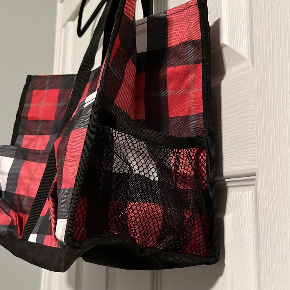 Thirty-One Red and Black Checkered Tote - Picture 3 of 6